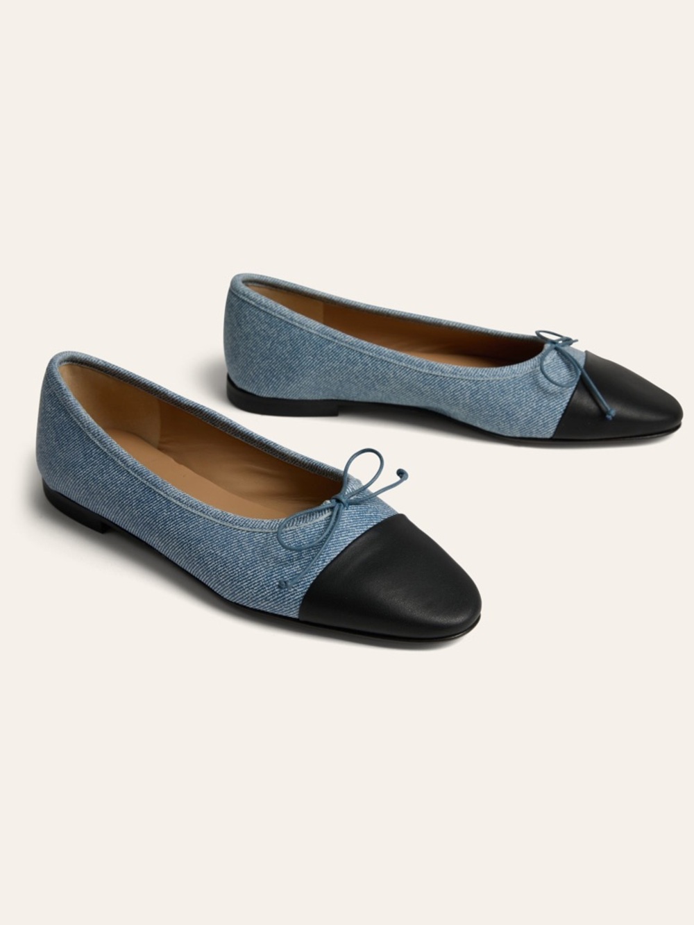 A. Soliani Como Flats in Denim Black